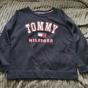 Tommy Hilfiger, Men’s L, Navy Blue, White, and Red